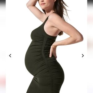 BLANQI Maternity pregnancy Racerback Tank Dress in Olive sz S/M